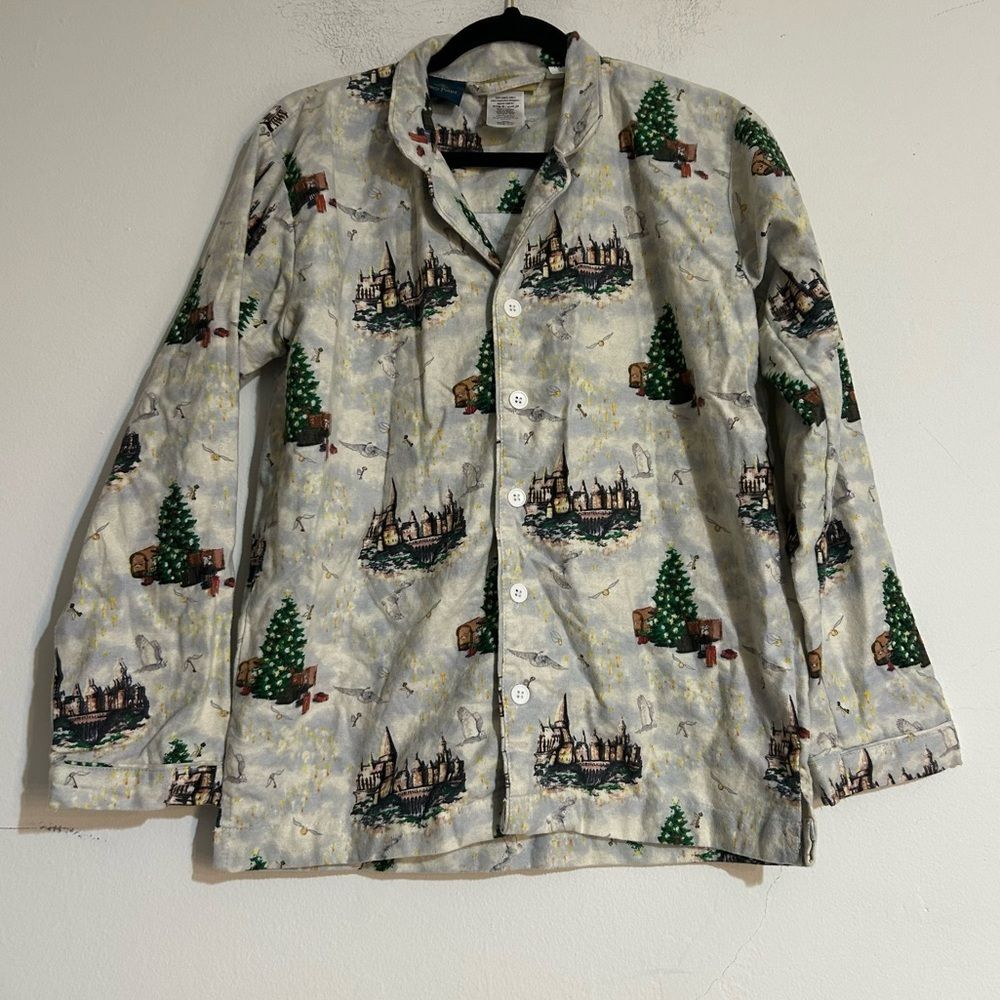 Pottery Barn Teen x Harry Potter Hogwarts Flannel Pajama Top Size Medium